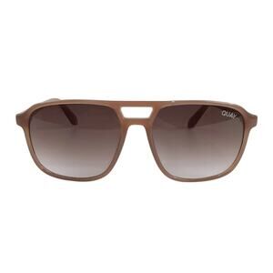Quay On the Fly Aviator Sunglasses Tan Brown Lenses Unisex Square Utility Retro
